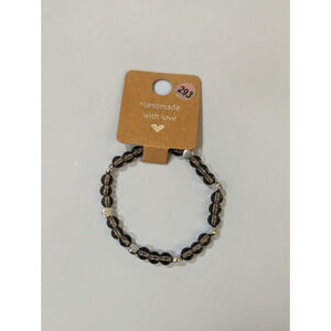 Smoky Quartz and silver tone Bracelet